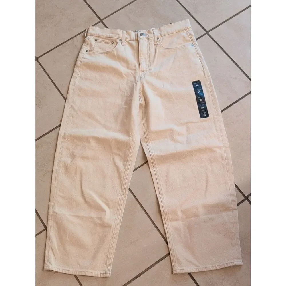 NWT J. Crew Slim Barrel Jean Ecru Beige White Petite Size 29